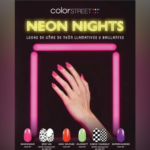 Color Street KILOWATT Hot Neon Lime Green Solid Nail Strips Set - Picture 8 of 8